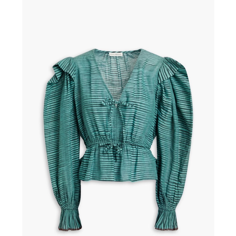 ULLA JOHNSON Ophelia striped cotton-jersey top